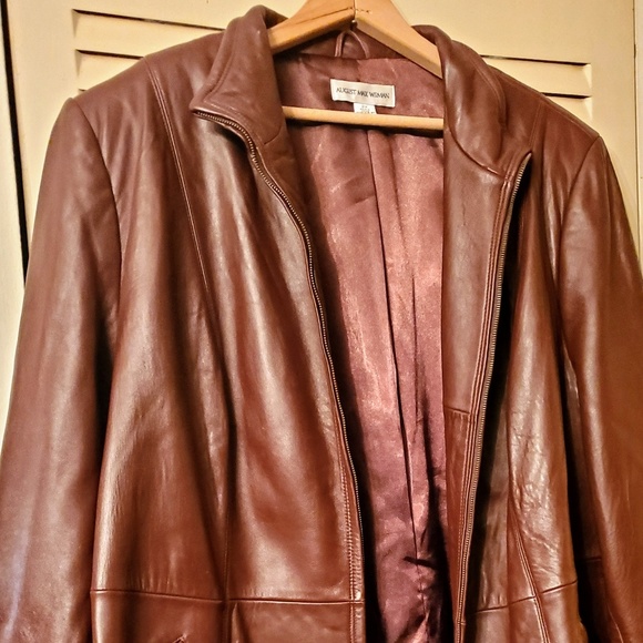 August Max Jackets & Blazers - August Max Woman Genuine Brown Leather Jacket